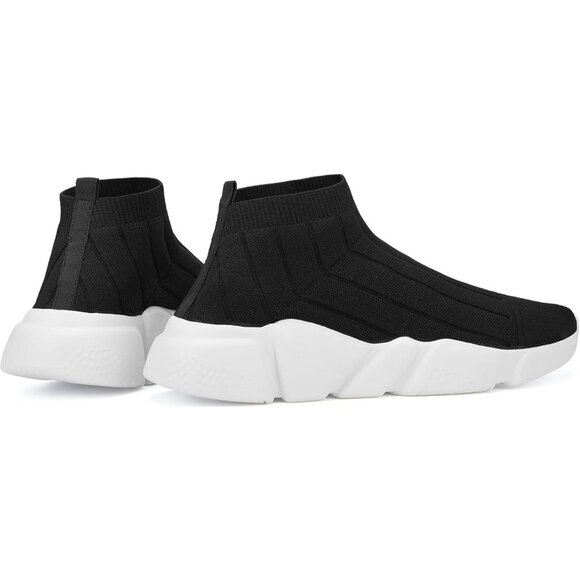Men's White Black Breathable Tennis Running Walking Sport Gym Sneakers Shoes - Picture 3 of 7